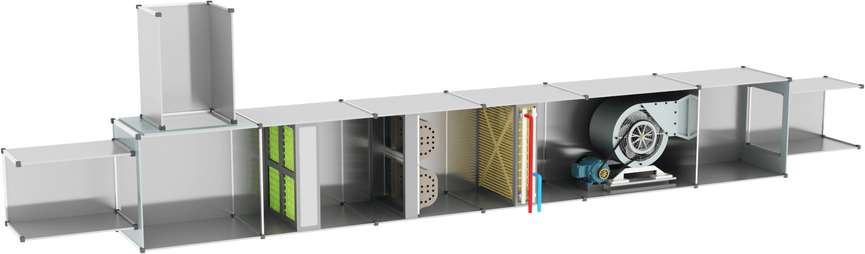Air handling unit cutaway graphic for a Niagara BMS