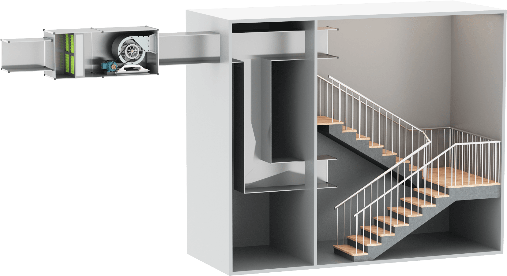 BMS graphics Staircase pressurisation fan