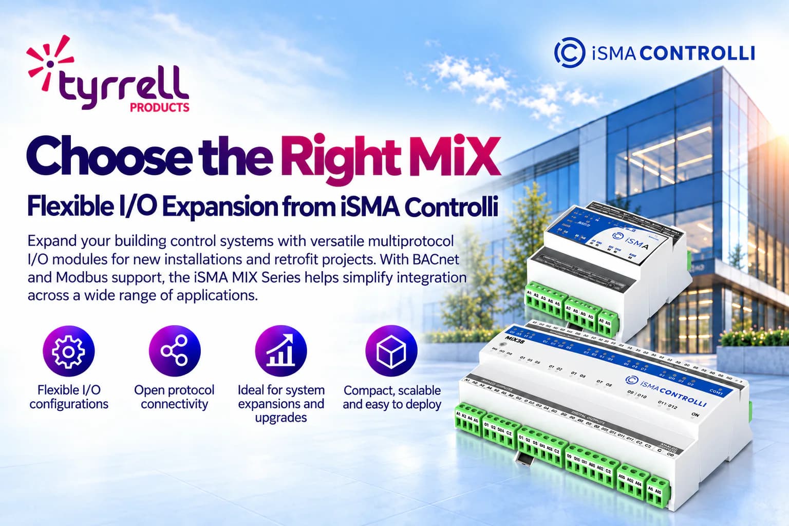Hero image for iSMA MIX Series: Flexible Multiprotocol I/O Expansion for Building Management Systems