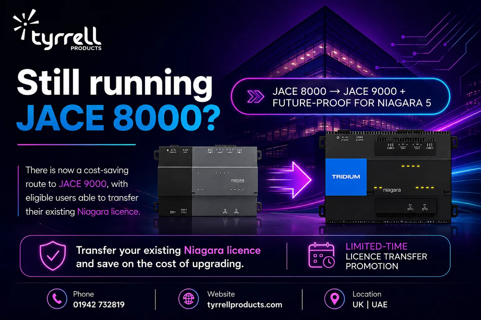 Hero image for Upgrade to JACE 9000 today and save $$$ with the licence transfer promotion