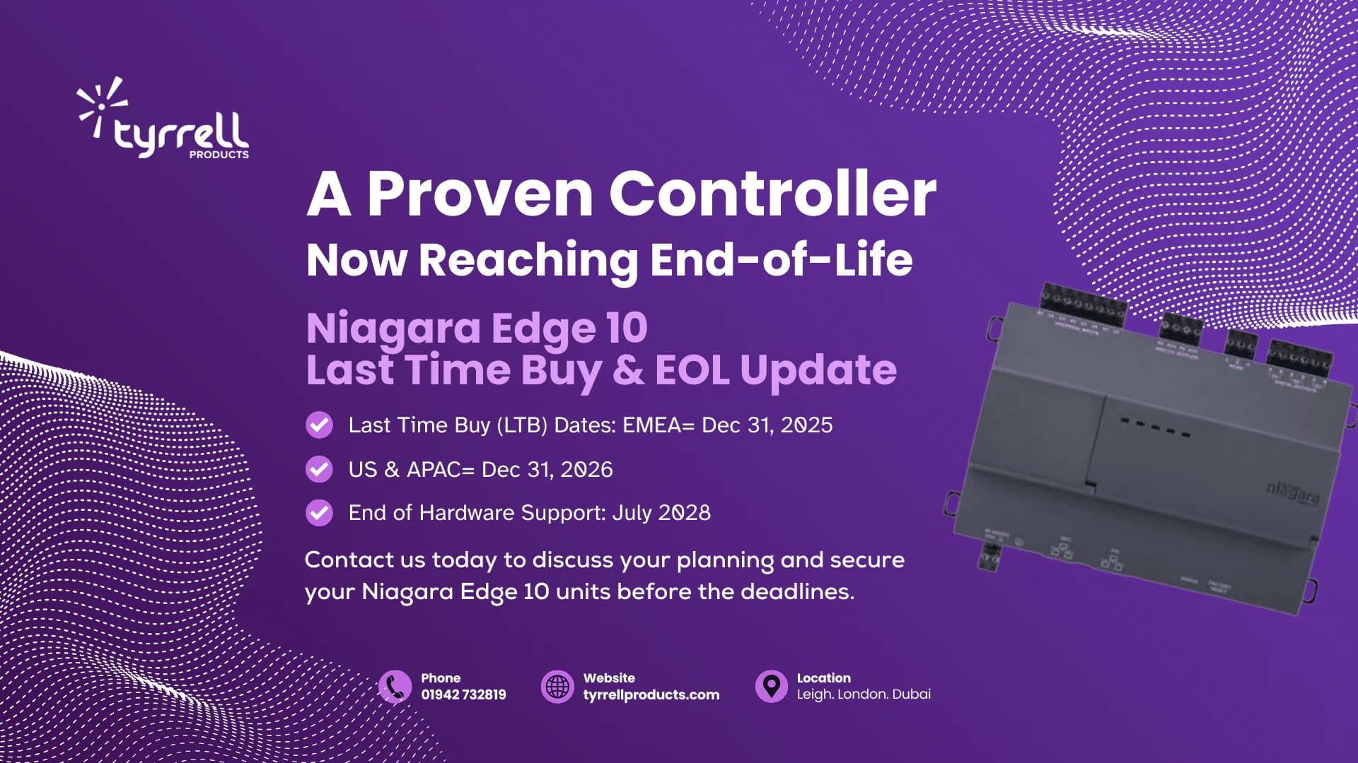 Niagara Edge 10, Last Time Buy & End-of-Life Announcement