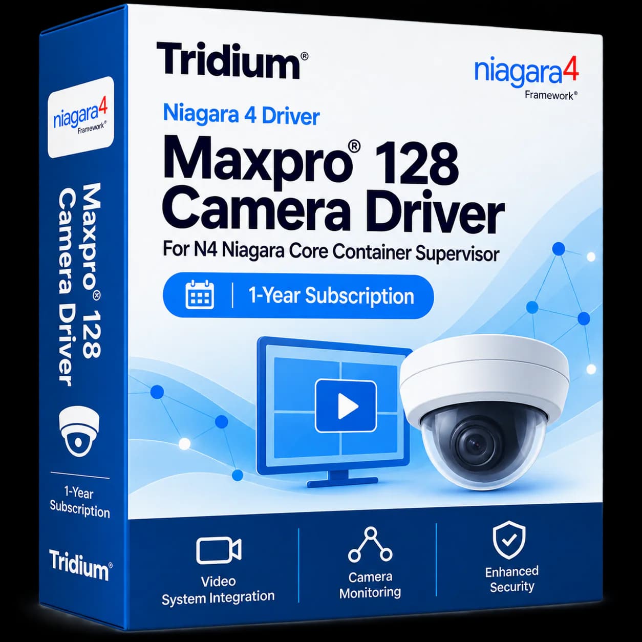 Subscription for 1 Year for Maxpro® 128 camera driver for N4 Niagara Core Container Supervisor