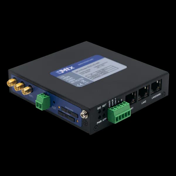MTX-EOS Industrial LTE/4G Cellular Firewall Router with VPN, SMS, b/g/n WiFi, 2 x Mag Mount Cellular Antennas, WiFi Antenna, Dual Sim Cards. For IoT, 3 x Gigabit LAN/WAN, RS485. 5-35Vdc